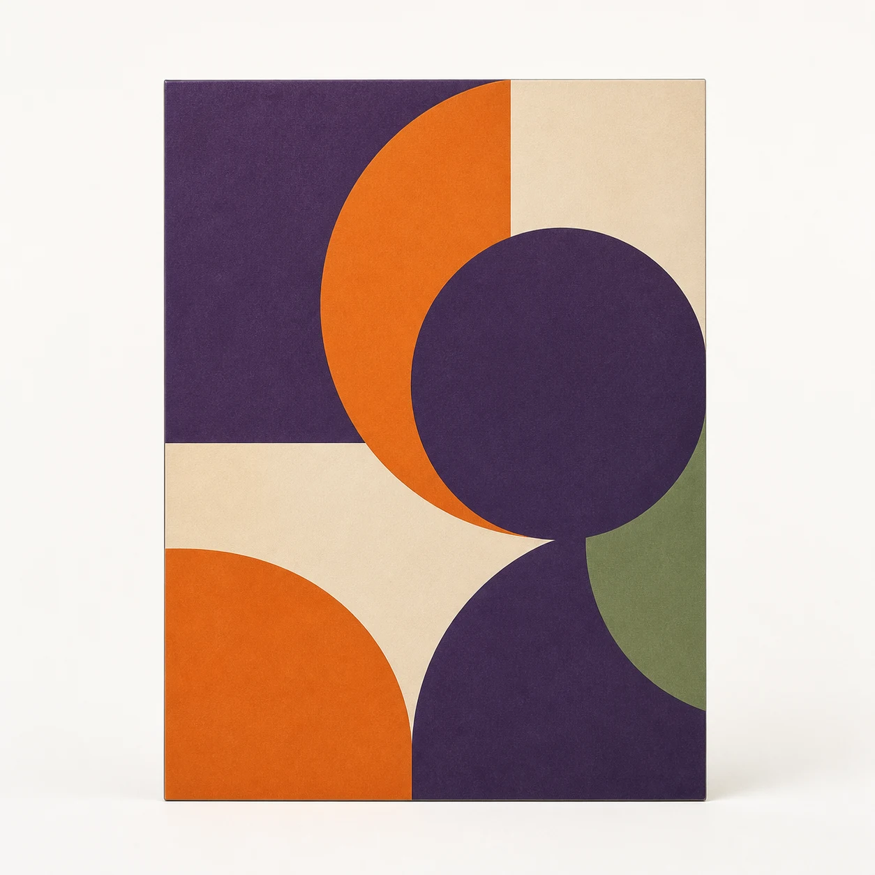 Rechthoekig bedrukt Plexiglas-paneel met abstract paars, oranje en groen ontwerp
