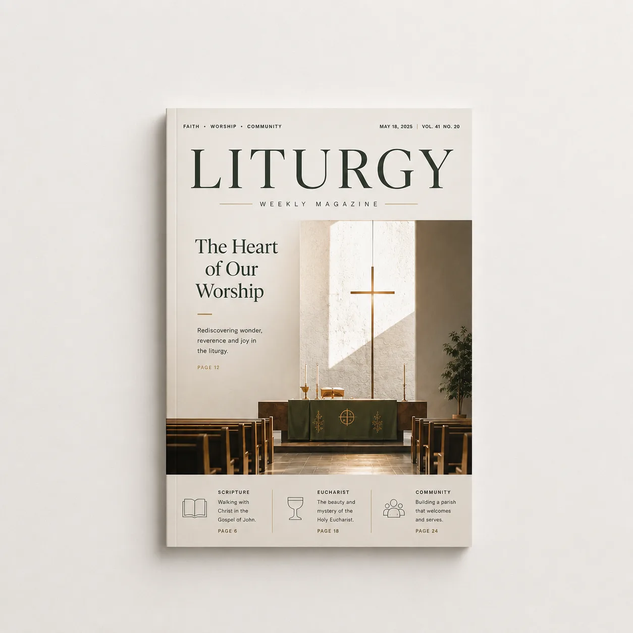 Printed order-of-service booklet with the service sequence and hymn texts