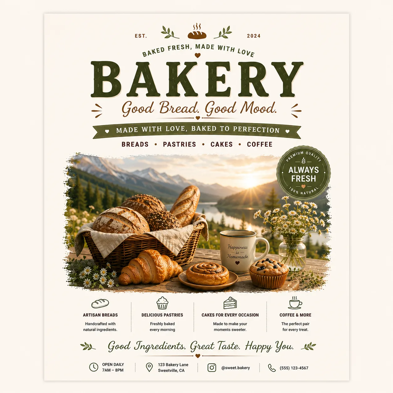 Example of a printed square 23x23 poster