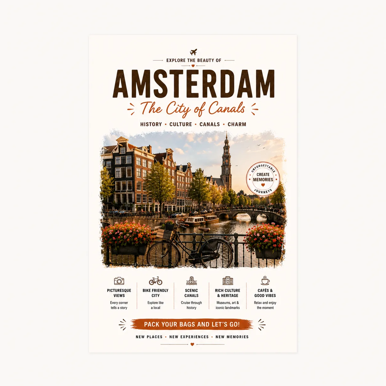 Example of a printed Amsterdam poster