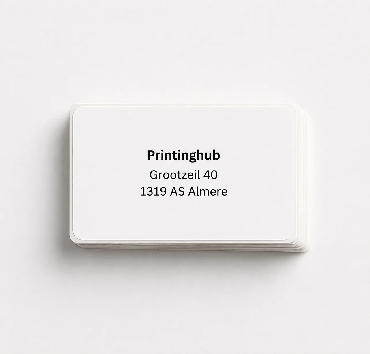 Stack of printed address stickers with name and address lines